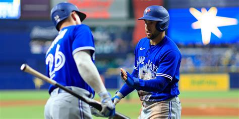 jays score today|George Springer steps up, Blue Jays score 20 runs in win over Rays.